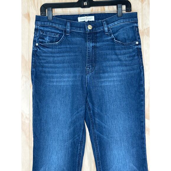 Current/Elliott Wide Leg Crop Jeans Raw Frayed Hem High Rise Size 30 - Picture 3 of 8